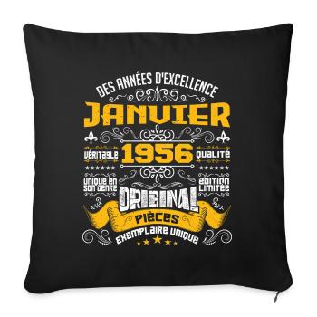 JANVIER 1956 | ORIGINAL PIÈCES - Housse de coussin décorative 45 x 45 cm - noir - Devant
