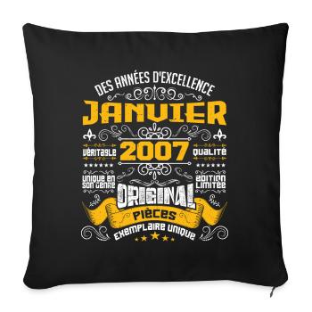 JANVIER 2007 | ORIGINAL PIÈCES - Housse de coussin décorative 45 x 45 cm - noir - Devant