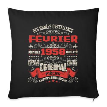 Février 1958 | Des Années D'excellence - Housse de coussin décorative 45 x 45 cm - noir - Devant