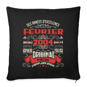 Février 2004 | Des Années D'excellence - Housse de coussin décorative 45 x 45 cm - noir - Devant