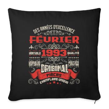 Février 1993 | Des Années D'excellence - Housse de coussin décorative 45 x 45 cm - noir - Devant