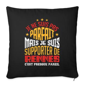 Cadeau Supporter de Rennes Foot - Housse de coussin décorative 45 x 45 cm - noir - Devant