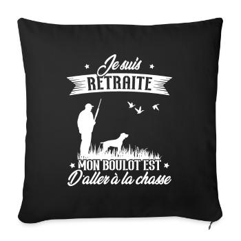 Je suis retraité et chasseur - Housse de coussin décorative 45 x 45 cm - noir - Devant