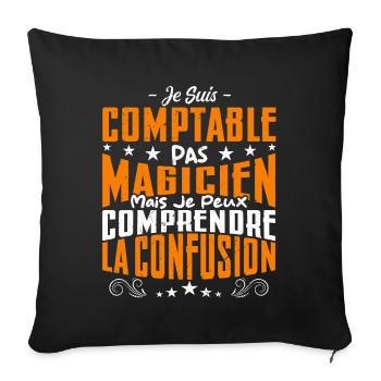 Je Suis Comptable Pas Magicien - Housse de coussin décorative 45 x 45 cm - noir - Devant