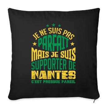 Cadeau Supporter de Nantes Foot - Housse de coussin décorative 45 x 45 cm - noir - Devant