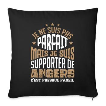 supporteur de Angers - Housse de coussin décorative 45 x 45 cm - noir - Devant