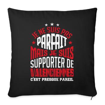 supporteur de Valenciennes - Housse de coussin décorative 45 x 45 cm - noir - Devant