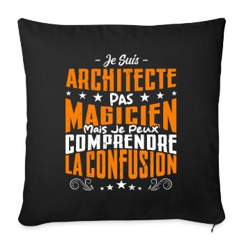 Je Suis Architecte Pas Magicien - Housse de coussin décorative 45 x 45 cm - noir - Devant