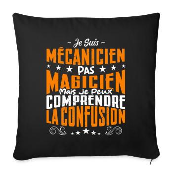 Je Suis Mécanicien Pas Magicien - Housse de coussin décorative 45 x 45 cm - noir - Devant