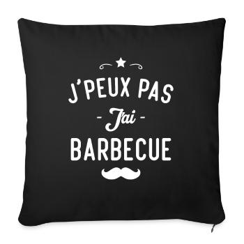 Je peux pas j'ai barbecue - Housse de coussin décorative 45 x 45 cm - noir - Devant