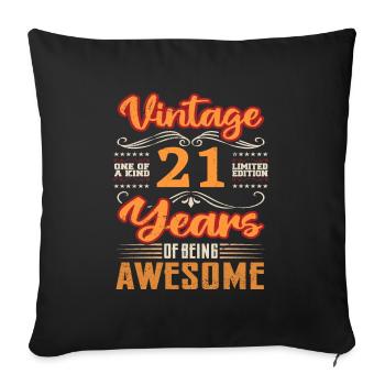 Vintage | 21 birthday gift ideas - Sofa pillowcase 17,3'' x 17,3'' (45 x 45 cm) - black - Front