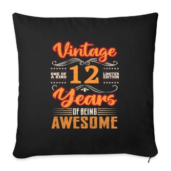 Vintage | 12 birthday gift ideas - Sofa pillowcase 17,3'' x 17,3'' (45 x 45 cm) - black - Front