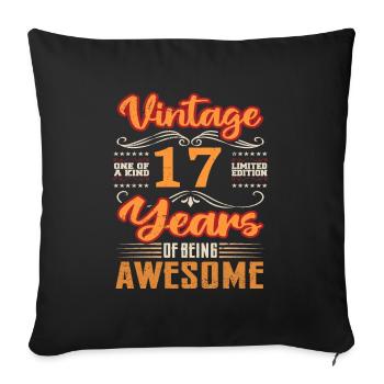 Vintage | 17 birthday gift ideas - Sofa pillowcase 17,3'' x 17,3'' (45 x 45 cm) - black - Front
