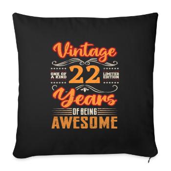 Vintage | 22 birthday gift ideas - Sofa pillowcase 17,3'' x 17,3'' (45 x 45 cm) - black - Front