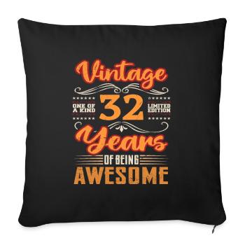 Vintage | 32 birthday gift ideas - Sofa pillowcase 17,3'' x 17,3'' (45 x 45 cm) - black - Front