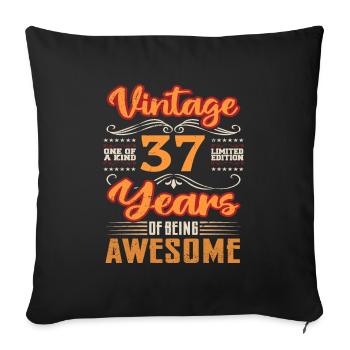 Vintage | 37 birthday gift ideas - Sofa pillowcase 17,3'' x 17,3'' (45 x 45 cm) - black - Front