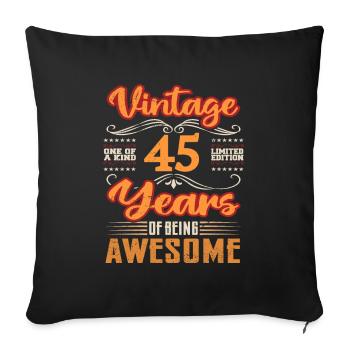 Vintage | 45 anniversaire idées cadeaux - Housse de coussin décorative 45 x 45 cm - noir - Devant