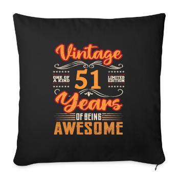 Vintage | 51 birthday gift ideas - Sofa pillowcase 17,3'' x 17,3'' (45 x 45 cm) - black - Front