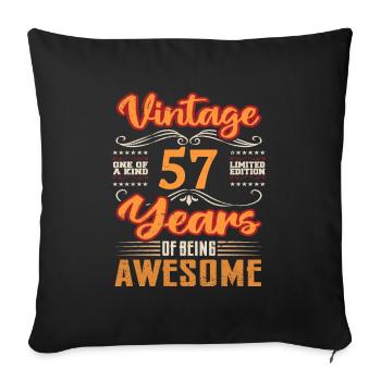 Vintage | 57 birthday gift ideas - Sofa pillowcase 17,3'' x 17,3'' (45 x 45 cm) - black - Front