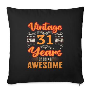 Vintage | 31 birthday gift ideas - Sofa pillowcase 17,3'' x 17,3'' (45 x 45 cm) - black - Front