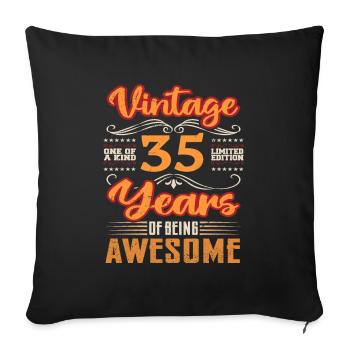 Vintage | 35 anniversaire idées cadeaux - Housse de coussin décorative 45 x 45 cm - noir - Devant