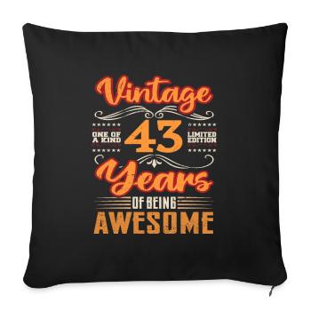 Vintage | 43 birthday gift ideas - Sofa pillowcase 17,3'' x 17,3'' (45 x 45 cm) - black - Front