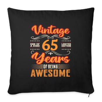Vintage | 65 birthday gift ideas - Sofa pillowcase 17,3'' x 17,3'' (45 x 45 cm) - black - Front