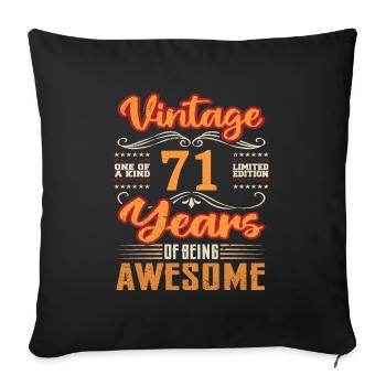 Vintage | 71 birthday gift ideas - Sofa pillowcase 17,3'' x 17,3'' (45 x 45 cm) - black - Front