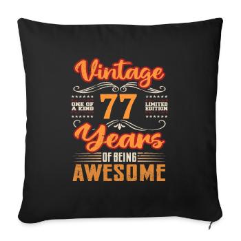 Vintage | 77 birthday gift ideas - Sofa pillowcase 17,3'' x 17,3'' (45 x 45 cm) - black - Front