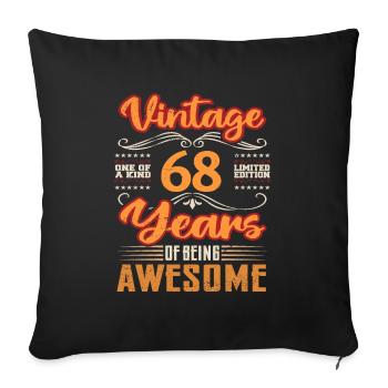 Vintage | 68 birthday gift ideas - Sofa pillowcase 17,3'' x 17,3'' (45 x 45 cm) - black - Front