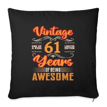 Vintage | 61 birthday gift ideas - Sofa pillowcase 17,3'' x 17,3'' (45 x 45 cm) - black - Front