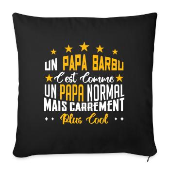 A bearded dad is like a normal but cool dad - Sofa pillowcase 17,3'' x 17,3'' (45 x 45 cm) - black - Front