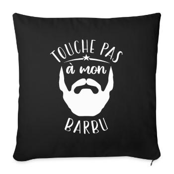 Touche Pas à Mon Barbu - Housse de coussin décorative 45 x 45 cm - noir - Devant