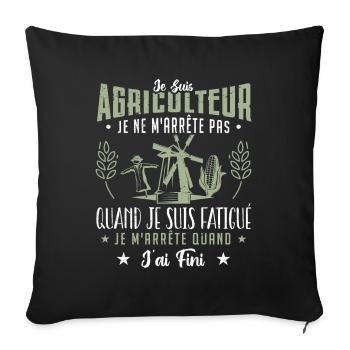 Je Suis Agriculteur | Cadeau - Housse de coussin décorative 45 x 45 cm - noir - Devant