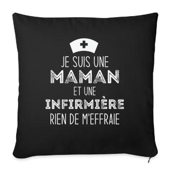 Je suis une maman et une infirmière - Housse de coussin décorative 45 x 45 cm - noir - Devant