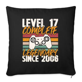 Cadeau d'anniversaire, Niveau 17 complete 2006 - Housse de coussin décorative 45 x 45 cm - noir - Devant