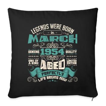 March 1954 | birthday gift - Housse de coussin décorative 45 x 45 cm - noir - Devant
