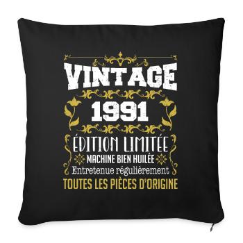 vintage 1991 | Toutes Les Pièces D'origine - Housse de coussin décorative 45 x 45 cm - noir - Devant