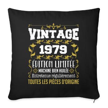 vintage 1979 | Toutes Les Pièces D'origine - Housse de coussin décorative 45 x 45 cm - noir - Devant