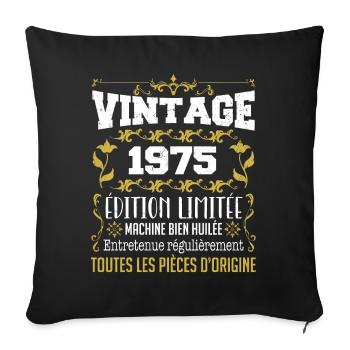vintage 1975 | Toutes Les Pièces D'origine - Housse de coussin décorative 45 x 45 cm - noir - Devant