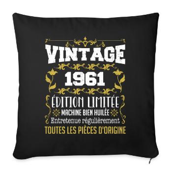 vintage 1961 | Toutes Les Pièces D'origine - Housse de coussin décorative 45 x 45 cm - noir - Devant