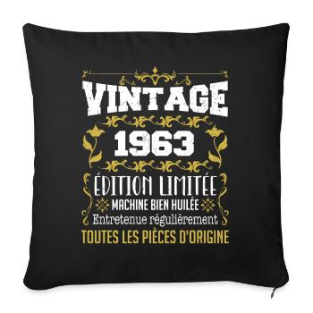 vintage 1963 | Toutes Les Pièces D'origine - Housse de coussin décorative 45 x 45 cm - noir - Devant