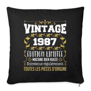 vintage 1987 | Toutes Les Pièces D'origine - Housse de coussin décorative 45 x 45 cm - noir - Devant