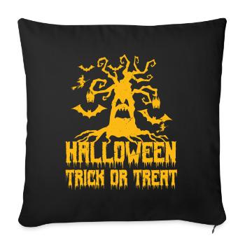 halloween, trick or treat - Housse de coussin décorative 45 x 45 cm - noir - Devant