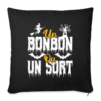 Un bonbon ou un sort - Housse de coussin décorative 45 x 45 cm - noir - Devant