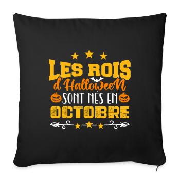 Les Rois D’halloween sont nés en octobre - Housse de coussin décorative 45 x 45 cm - noir - Devant