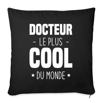 Docteur le plus cool du monde - Housse de coussin décorative 45 x 45 cm - noir - Devant