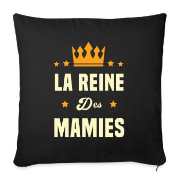 La reine des Mamies - Housse de coussin décorative 45 x 45 cm - noir - Devant