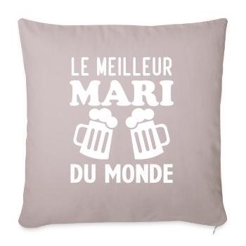 Le meilleur Mari du monde - Housse de coussin décorative 45 x 45 cm - taupe clair - Devant