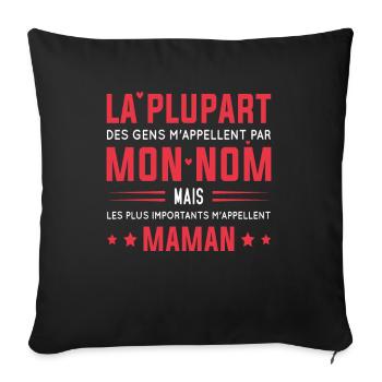 Les plus importants m'appellent maman - Housse de coussin décorative 45 x 45 cm - noir - Devant